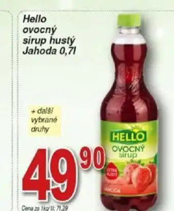 Hruška Hello ovocný sirup hustý Jahoda 0,71 nabídka