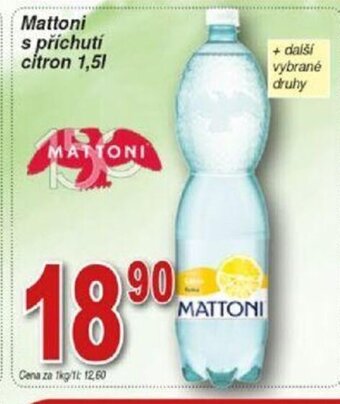 Hruška Mattoni s příchutí citron 1,51 nabídka