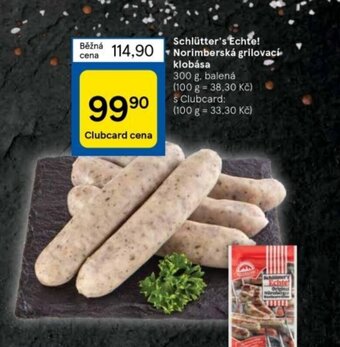 Tesco Schlütter's Echte! Norimberská grilovací klobása nabídka