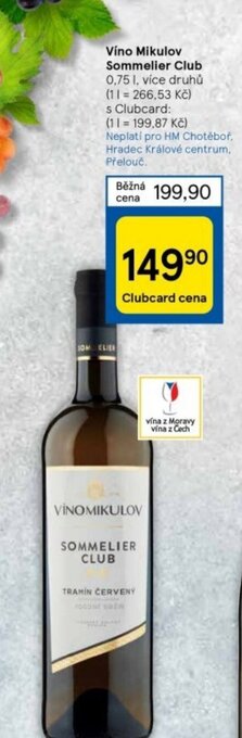 Tesco Víno Mikulov Sommelier Club nabídka