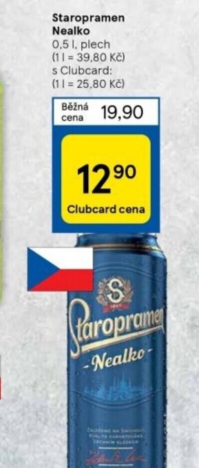 Tesco Staropramen Nealko nabídka