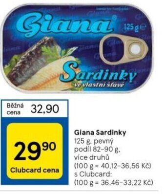 Tesco Giana Sardinky nabídka