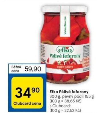 Tesco Efko Pálivé feferony nabídka