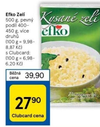 Tesco Efko Zelí nabídka