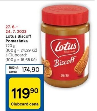 Tesco Lotus Biscoff Pomazánka nabídka
