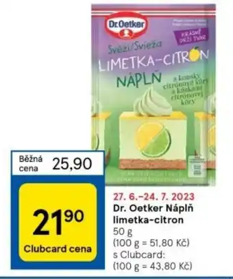 Tesco Dr. Oetker Náplň limetka-citron nabídka