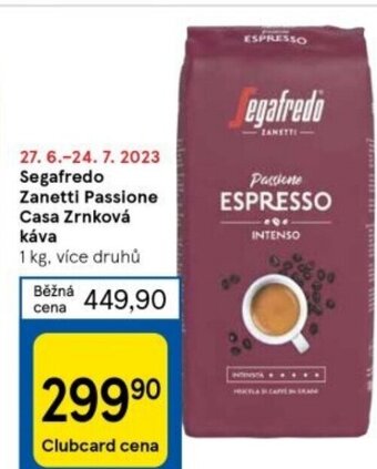Segafredo Zanetti Passione Casa Zrnková káva