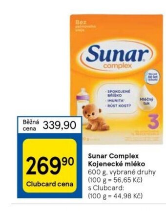 Tesco Sunar Complex Kojenecké mléko nabídka