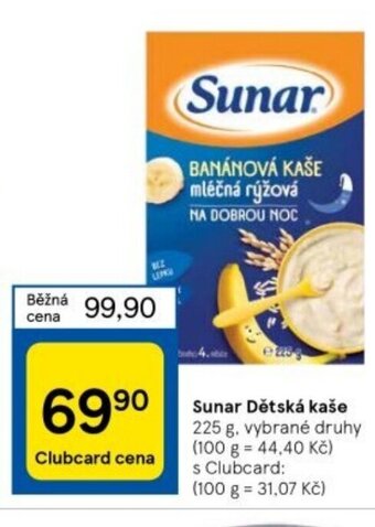 Tesco Sunar Dětská kaše nabídka