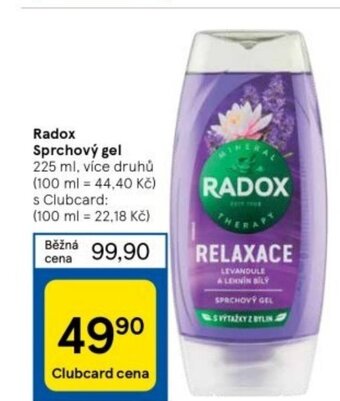 Tesco Radox Sprchový gel nabídka