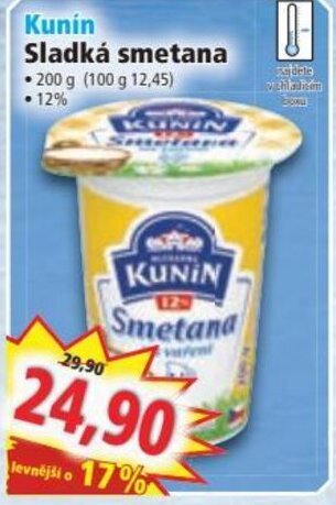 Norma Kunin Sladká smetana nabídka