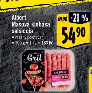 Albert Masová klobása salsiccia nabídka