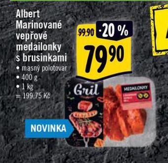 Albert Marinované vepřové medailonky s brusinkami nabídka