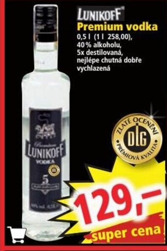 Norma LUNIKOFF Premium vodka nabídka