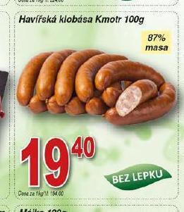 Hruška Havířská klobása nabídka
