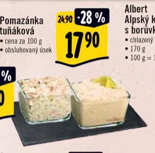 Albert Tuňáková pomazánka nabídka