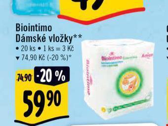 Albert Biointimo dámské vložky nabídka