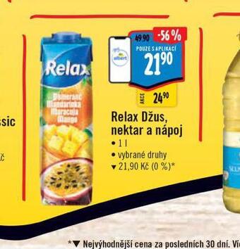 Albert Relax džus, nektar a nápoj nabídka
