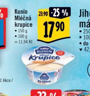 Albert Kunín mléčná krupice nabídka