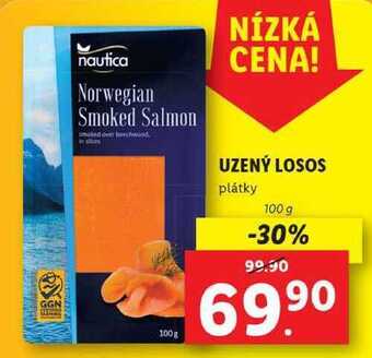 Lidl Uzený losos, 100 g nabídka