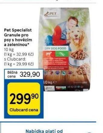 Tesco Pet specialist granule pro psy nabídka
