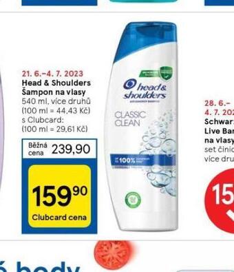 Tesco Head&shoulders šampon nabídka