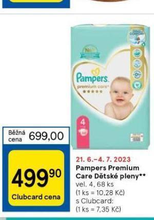 Tesco Pampers dětské plenky nabídka