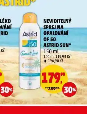 Penny Market Astrid sun neviditelný sprej na opalování of 50 nabídka