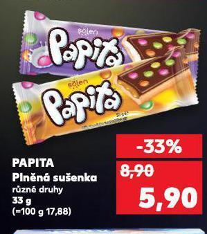 Kaufland Papita plněná sušenka nabídka