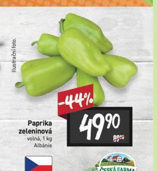 Billa Paprika zeleninová nabídka