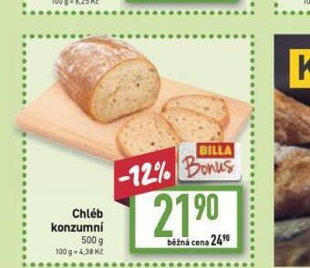 Billa Chléb konzumní nabídka