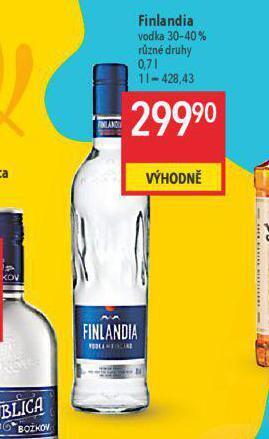 Globus Finlandia vodka nabídka