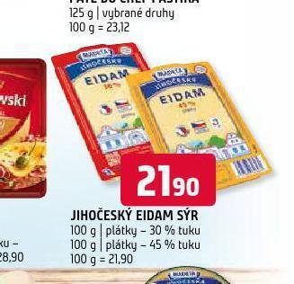 Terno Jihočeský eidam sýr plátky 45% nabídka