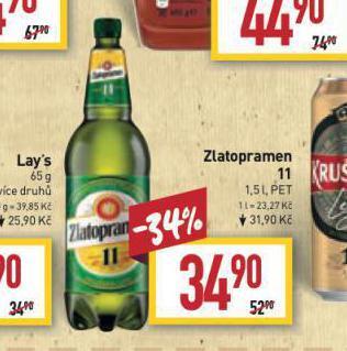 Billa Pivo zlatopramen 11 nabídka