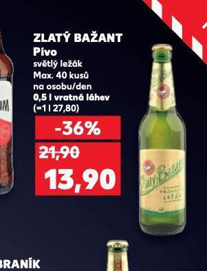 Kaufland Pivo zlatý bažant nabídka