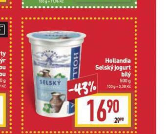 Billa Hollandia selský jogurt bílý nabídka