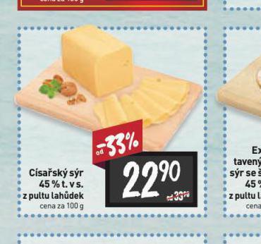 Billa Císařský sýr 45% nabídka