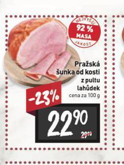 Billa Pražská šunka od kosti nabídka