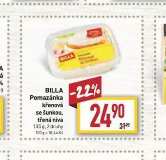 Billa Billa pomazánka třená niva nabídka