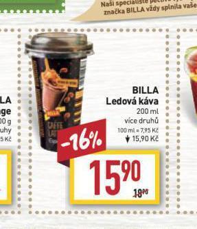 Billa Billa ledová káva nabídka