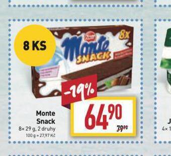 Billa Monte snack nabídka