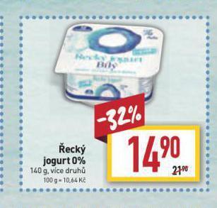 Billa Řecký jogurt 0% nabídka
