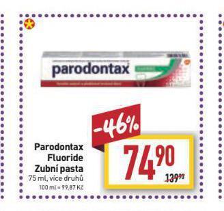 Billa Parodontax fluoride zubní pasta nabídka