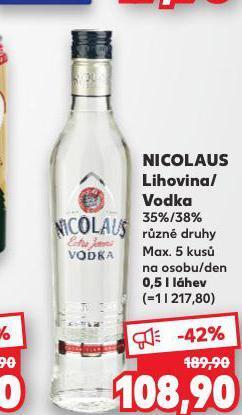 Kaufland Nicolaus vodka nabídka