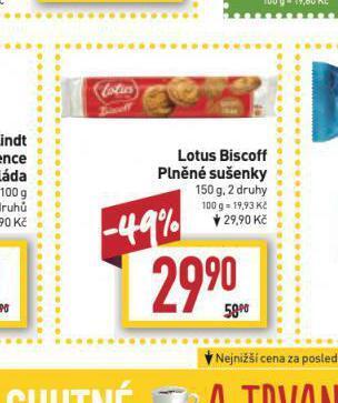 Billa Lotus biscoff plněné sušenky nabídka