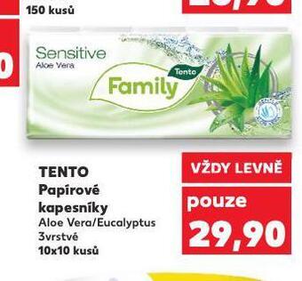 Kaufland Tento papírové kapesníky nabídka