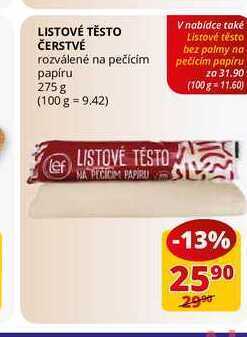 Flop Listové těsto čerstvé rozválené na pečícím papíru 275 g nabídka