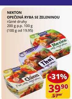 Flop Nekton opečená ryba se zeleninou různé druhy 200 g p.p. 100 g nabídka