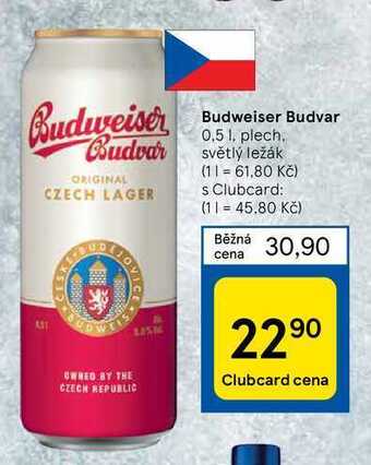 Tesco Budweiser budvar 0,5 l nabídka