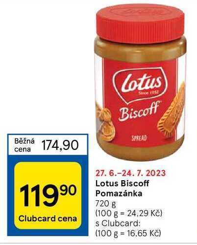 Tesco Lotus biscoff pomazánka 720 g nabídka